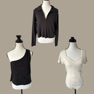 Abercrombie & Fitch & American Eagle XL Bundle – Ribbed Bodysuit + Two Tops